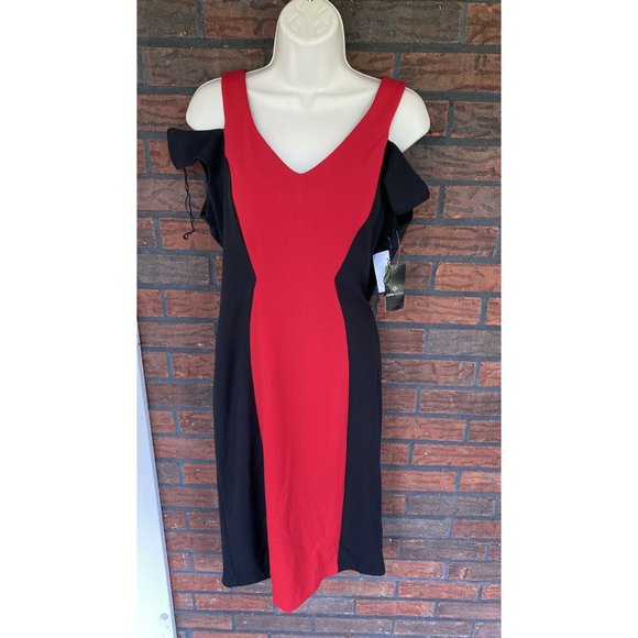 Ronni Nicole Sheath Size 6 Colorblock Sleeveless Dress Slimming Back Zipper NWT - Picture 1 of 12